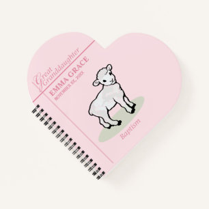 Cuaderno Bisnieta Bautizo Rosa Niña Cordero