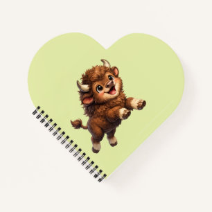 Cuaderno Bison Cute con Grandes Ojos Feliz Cómic de Fauna