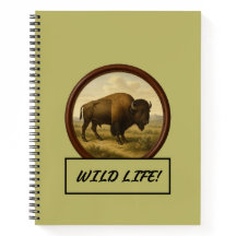 Bison Dark Khaki Spiral Notebook
