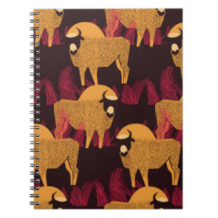 Cuaderno Bison en un campo de alta hierba sin soldadura