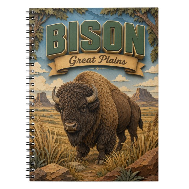 Cuaderno Bison Grandes Llanuras POPCUT (Frente)