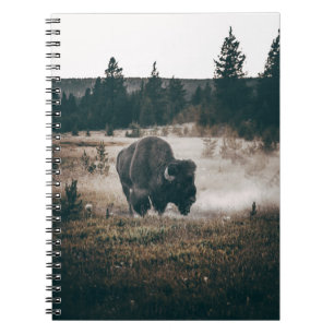 CUADERNO BISON MARRÓN EN EL CAMPO DE GRASA MARRÓN DURANTE E