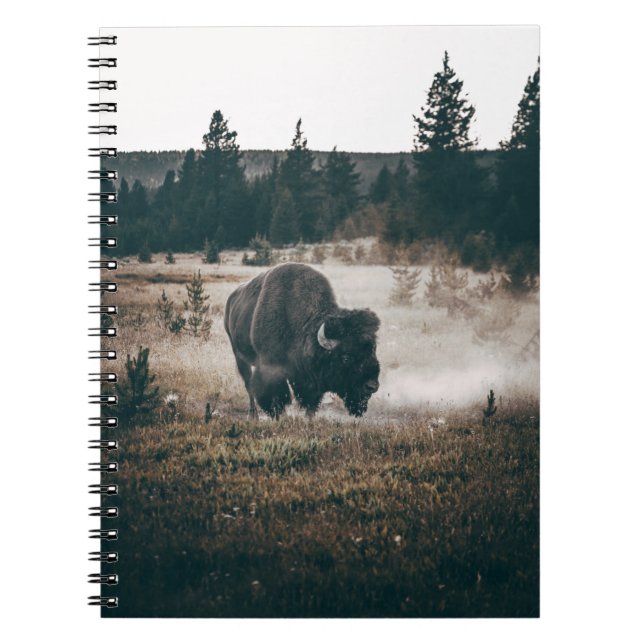 CUADERNO BISON MARRÓN EN EL CAMPO DE GRASA MARRÓN DURANTE E (Frente)