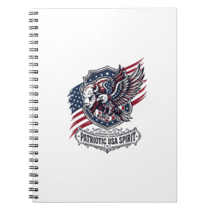Cuaderno Bison Patriótico Águila Cresta Animal Híbrido Patr