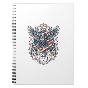 Cuaderno Bison Patriótico Águila Cresta Animal Híbrido Patr