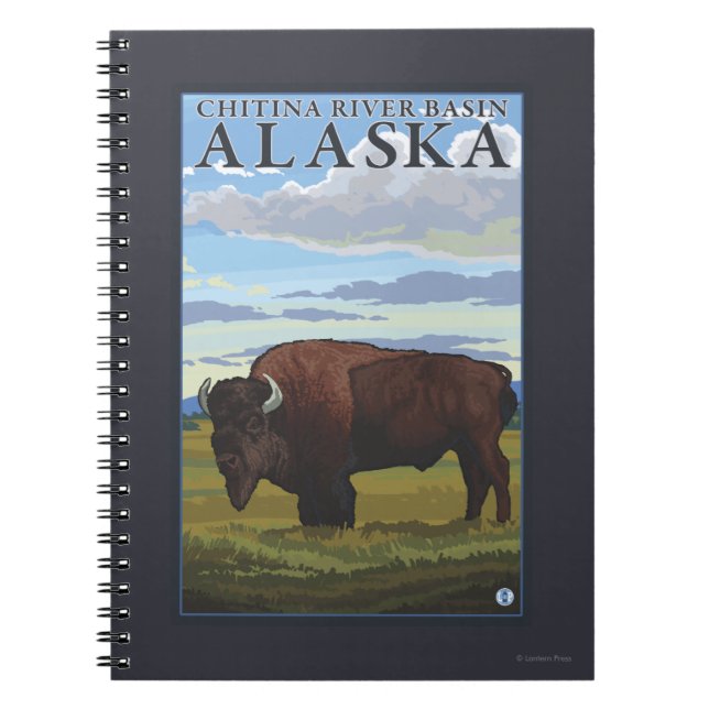 Cuaderno Bison Scene - Cuenca del río Chitina, Alaska (Frente)