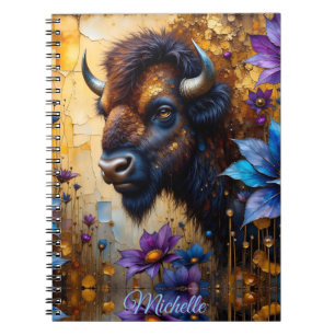 Cuaderno Bisonte Americano en Flor texturizada *Personaliza