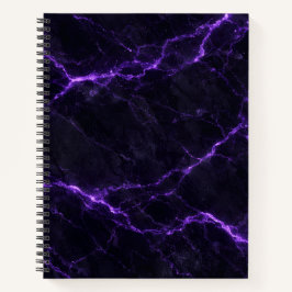 Cuaderno Black and Purple Marble Spiral Notebook