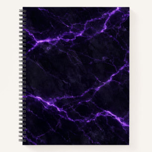 Cuaderno Black and Purple Marble Spiral Notebook