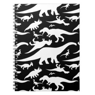 Cuaderno Black and White Dinosaur Pattern