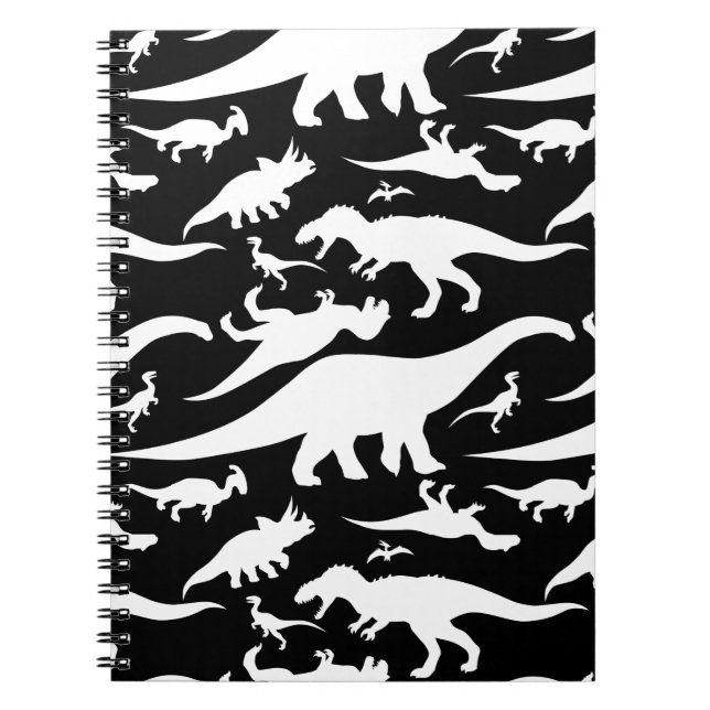 Cuaderno Black and White Dinosaur Pattern (Frente)