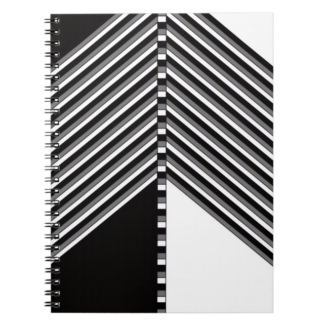 Cuaderno Black and White Geometric Fuses Rhythm (Frente)
