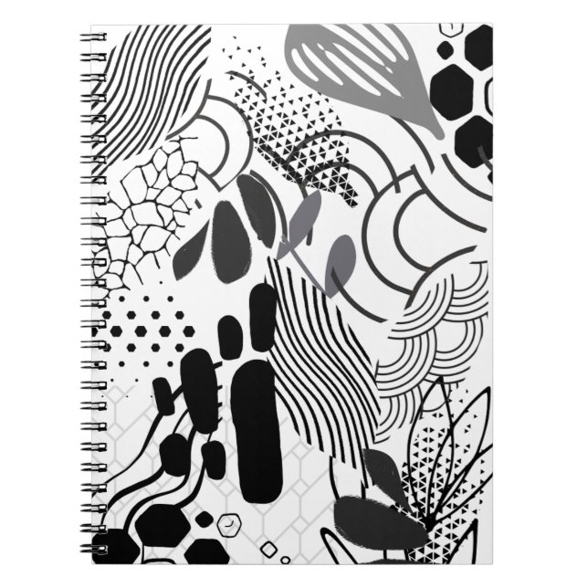 Cuaderno Black and white & gradient abstract graphic note (Frente)
