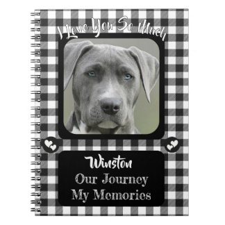 Cuaderno Black and White Pattern Pet Photo Memorial Journal