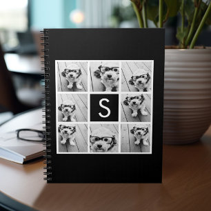 Cuaderno Black and White Photo Collage Custom Monogram