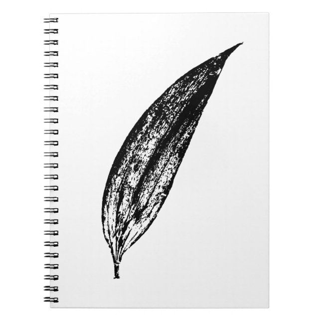 Cuaderno Black and White White Lily Leaf Print (Frente)