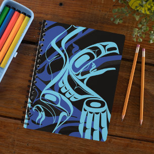 Cuaderno Black Blue Haida Eagle Thunder Bird Arte Nativo