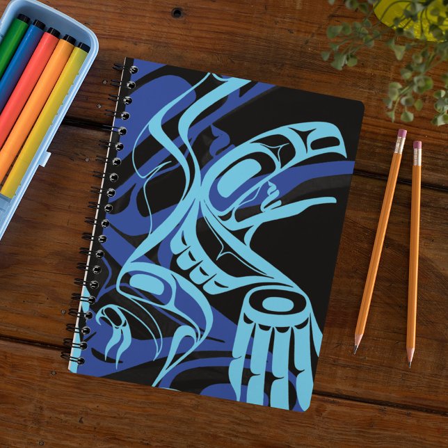 Cuaderno Black Blue Haida Eagle Thunder Bird Arte Nativo (Subido por el creador)