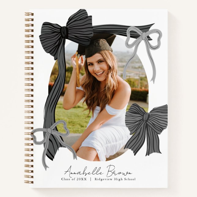 Cuaderno Black Bows Photo Graduation Guest Book (Anverso)
