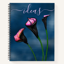 Cuaderno Black Calla Lilies Pink Center