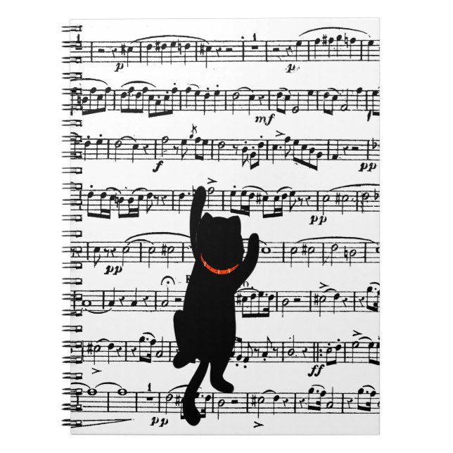 Cuaderno Black Cat On Sheet Music (Frente)