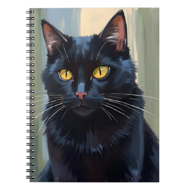 Cuaderno Black Cat | Pretty Kitten Watercolor (Frente)