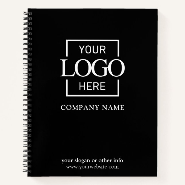 Cuaderno Black Custom Business Logo Promotional Branding (Anverso)