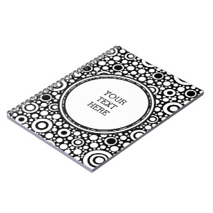 Cuaderno Black Dots & Circles Grid + your backgr. & text