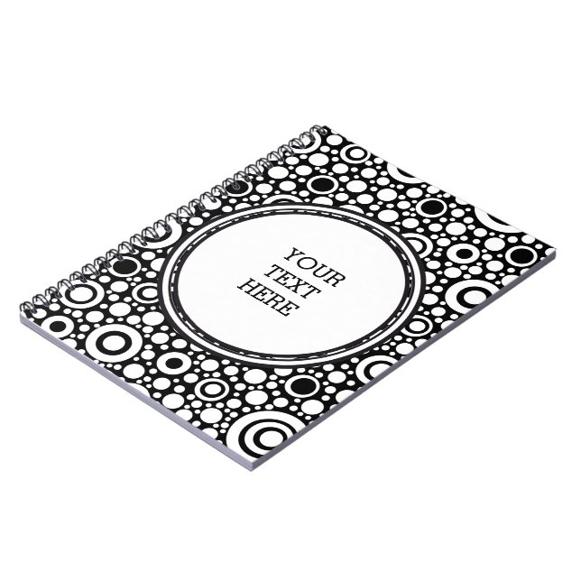 Cuaderno Black Dots & Circles Grid + your backgr. & text (Lado Izquierdo)