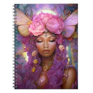 Cuaderno Black Fairy Queen Pink Purple Fantasy Art