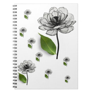 Cuaderno black flower