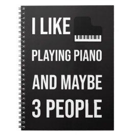 Cuaderno Black Funny Piano Accessories Gifts Pianist Humor
