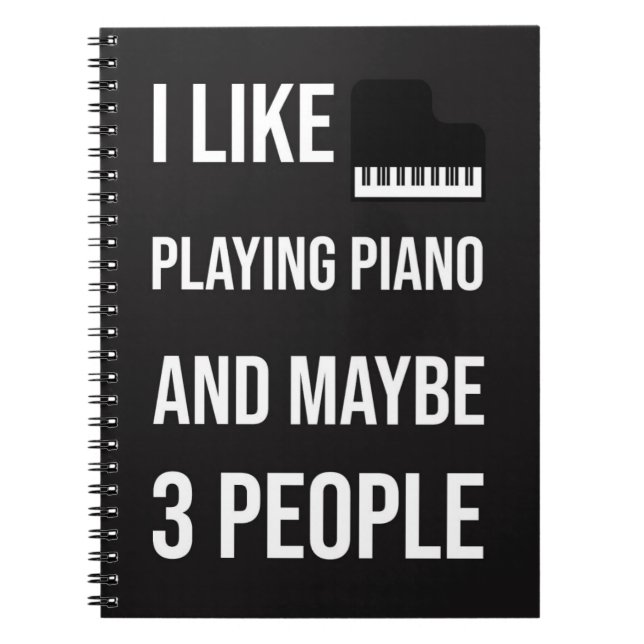 Cuaderno Black Funny Piano Accessories Gifts Pianist Humor (Frente)