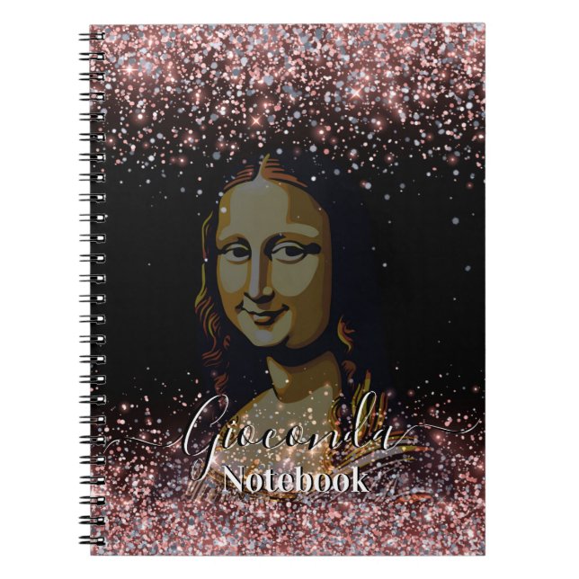 Cuaderno  Black Glitter Leonardo Da Vinci Gioconda (Frente)