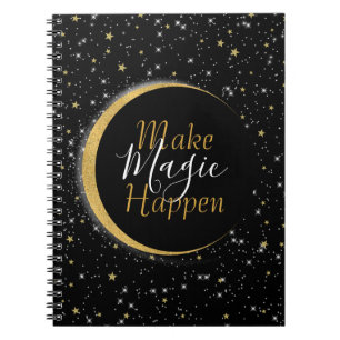 Cuaderno Black & Gold Celestial Moon Stars Lunar Magic