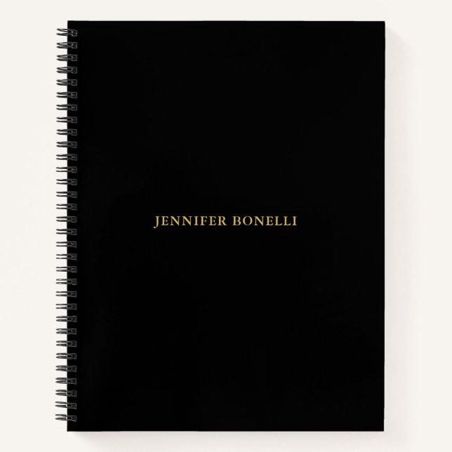 Cuaderno Black Gold Colors Profesional Trendy Modern Plain (Anverso)