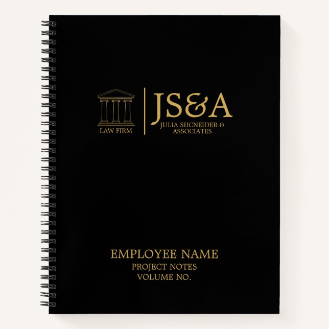 Cuaderno Black Gold Justice Columns Law Firm (Anverso)