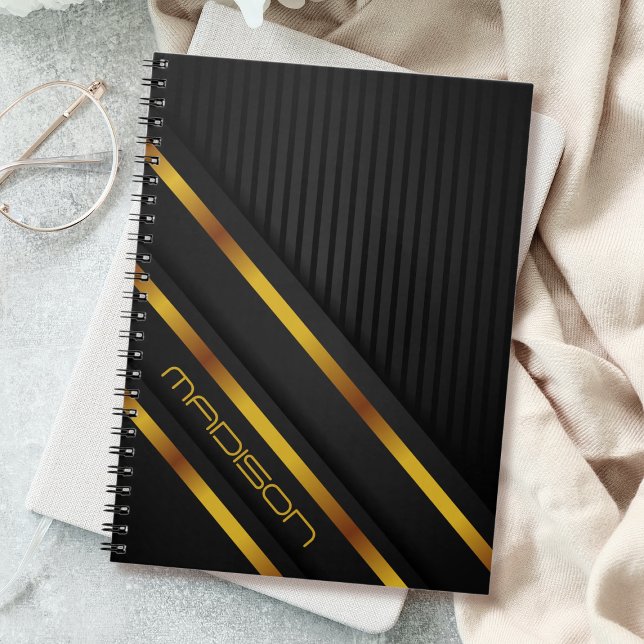 Cuaderno Black Gold Luxury Modern Minimal Resumen (Subido por el creador)