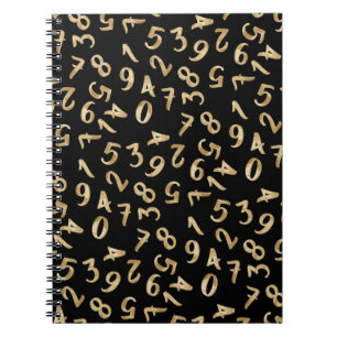 Cuaderno Black Gold Numbers Luxury Pattern Moda Accountant