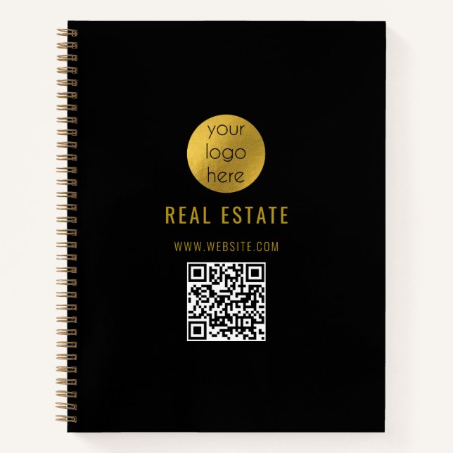 Cuaderno Black Gold Professional Real Estate Agent Business (Anverso)