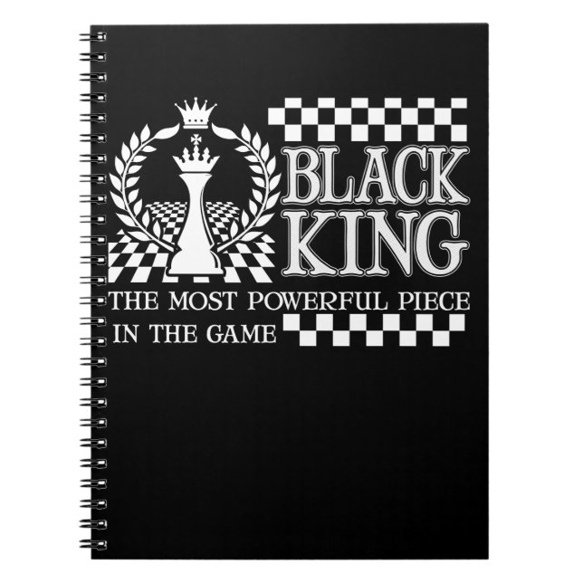 Cuaderno Black King Chess Piece Black African American Men (Frente)