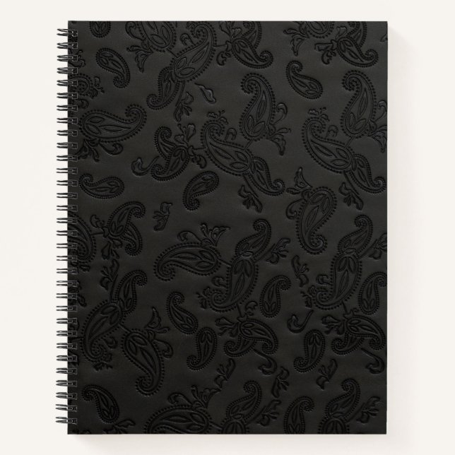 Cuaderno Black Leather Paisley (Anverso)