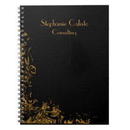 Cuaderno Black Modern Personal Stationery Liquid Gold