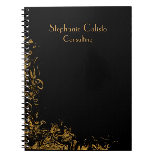 Cuaderno Black Modern Personal Stationery Liquid Gold (Frente)