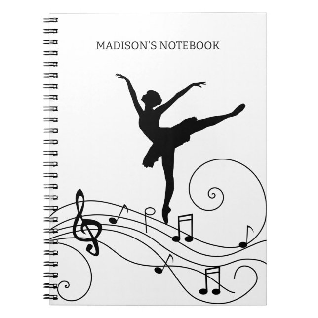 Cuaderno Black Music Notes y Ballerina (Frente)