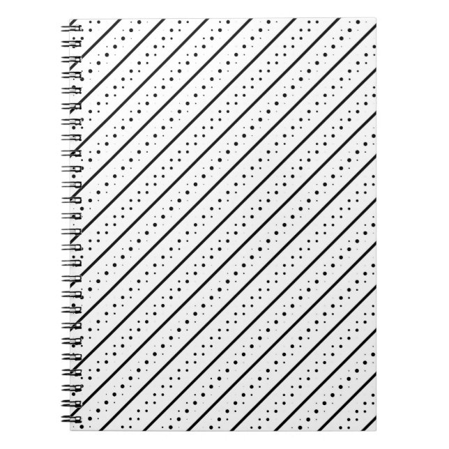 Cuaderno Black Pattern Line Dots Geometry (Frente)