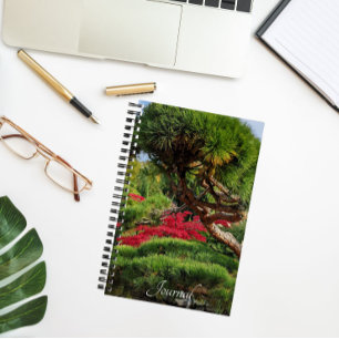 Cuaderno Black Pine Tree and Red Japanese Maple Photo