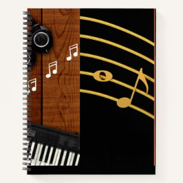 Cuaderno Black Practice Diseño de notas musicales Spiral No