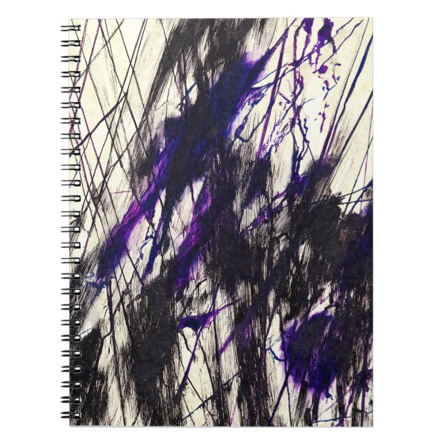 Cuaderno Black Purple Scratch Abstract Art Notebook (Frente)