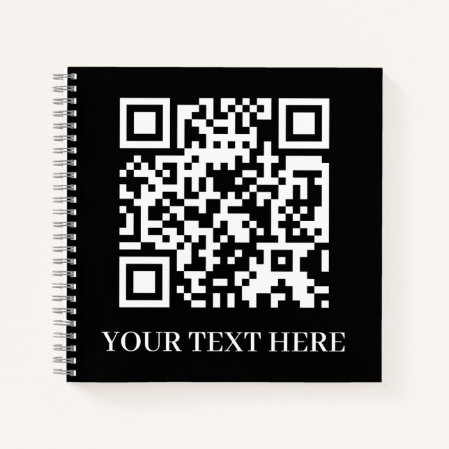 Cuaderno Black QR | Minimalist Scan Me Design (Anverso)